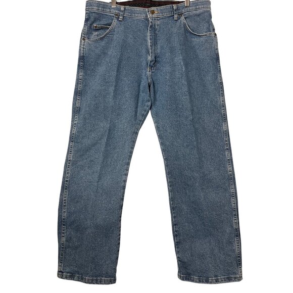 Wrangler Men's Regular Fit Comfort Fit Jeans 38x29 Blue Denim Cotton - Picture 1 of 13